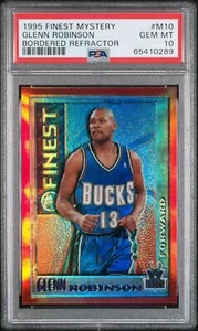 1995-96 Finest Mystery Orange Bordered Test Refractor Glenn Robinson #M10 PSA 10 - Picture 1 of 2