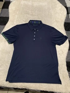 William Murray Uomo Blu Navy Golf Polo Manica Corta Grande Camicia Performance - Foto 1 di 7