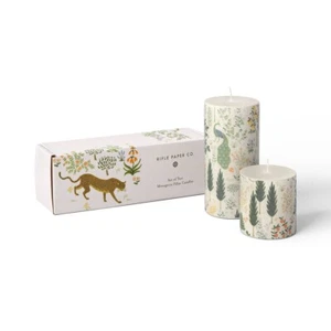 Rifle Paper Co. x Target Set of 2 Pillar Candles - Menagerie 3x3 & 3x6 - Picture 1 of 4