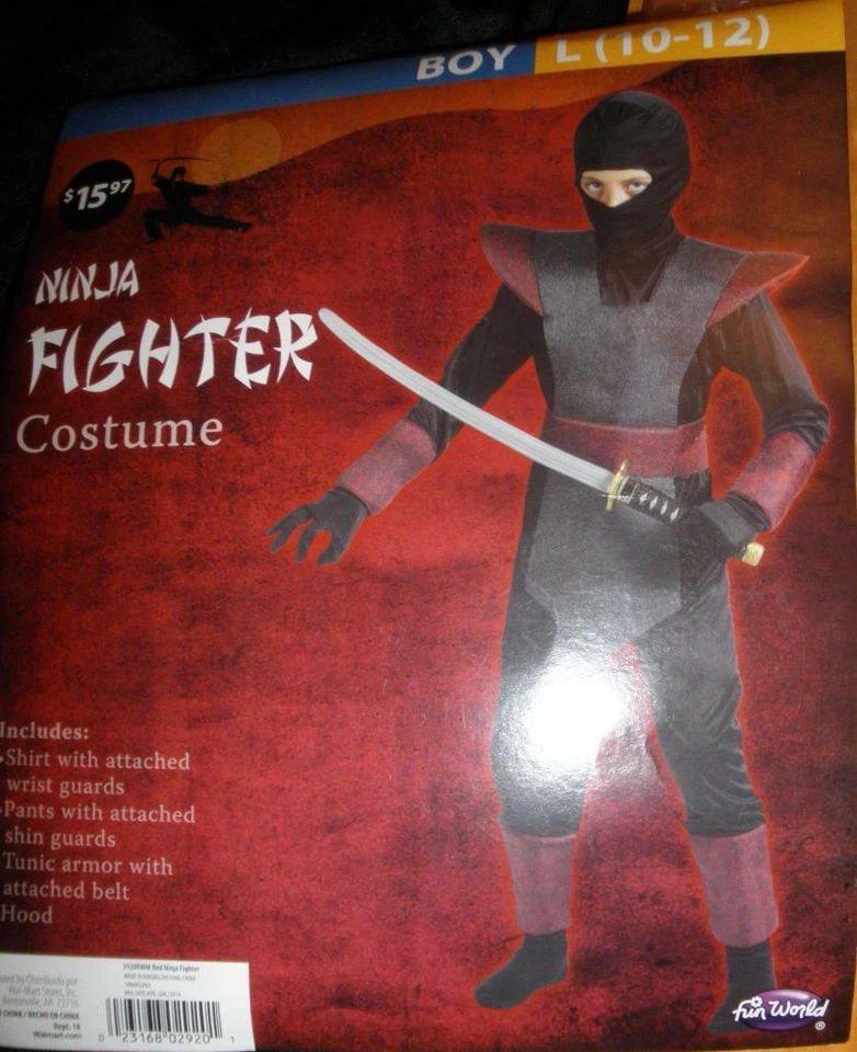 Divertido Mundo Rojo Ninja Luchador Halloween Disfraz Niño Grande 10/12 Foto 1 de 1