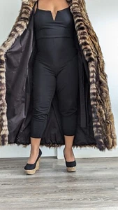 Section Raccoon Coat- Size 10-12 Length 51 Inches sweep 60 Inches - Picture 1 of 6