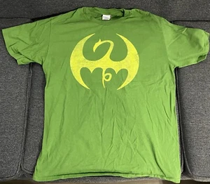 Iron Fist Logo Men’s T-shirt Size L Large Marvel Green - Picture 1 of 1