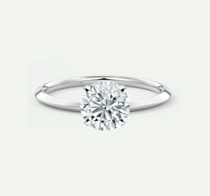 IGI F/VS 4 Ct Round Lab Created Grown Diamond 14K White Gold Solitaire Ring - Picture 1 of 5