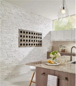 MSIArctic White Ledger Panel 6 in. x 24 in. Natural Marble Wall Tile (6 sq. ft. - Picture 1 of 3