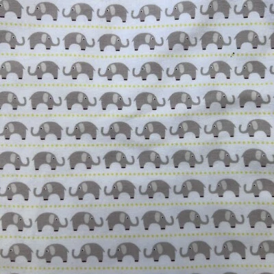 Oh Boy Riley Blake K3301 Baby Elephant Yellow Stretchy Fabric Material 30" x 44" - Image 1 of 4