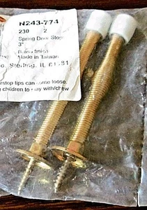 Spring Door Stops 3" Brass Finish Package of 2  - Picture 1 of 4