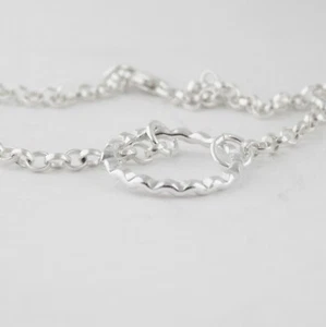 Pulsera de Amistad de Plata Esterlina Círculo Ondulado Hecho a Mano Amor Eterno Infinito - Imagen 1 de 12