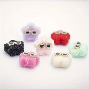 Lote de 5 lindos vasos pequeños cuentas de azúcar de estrellas de mar para hacer joyas manualidades hágalo usted mismo - Imagen 1 de 9