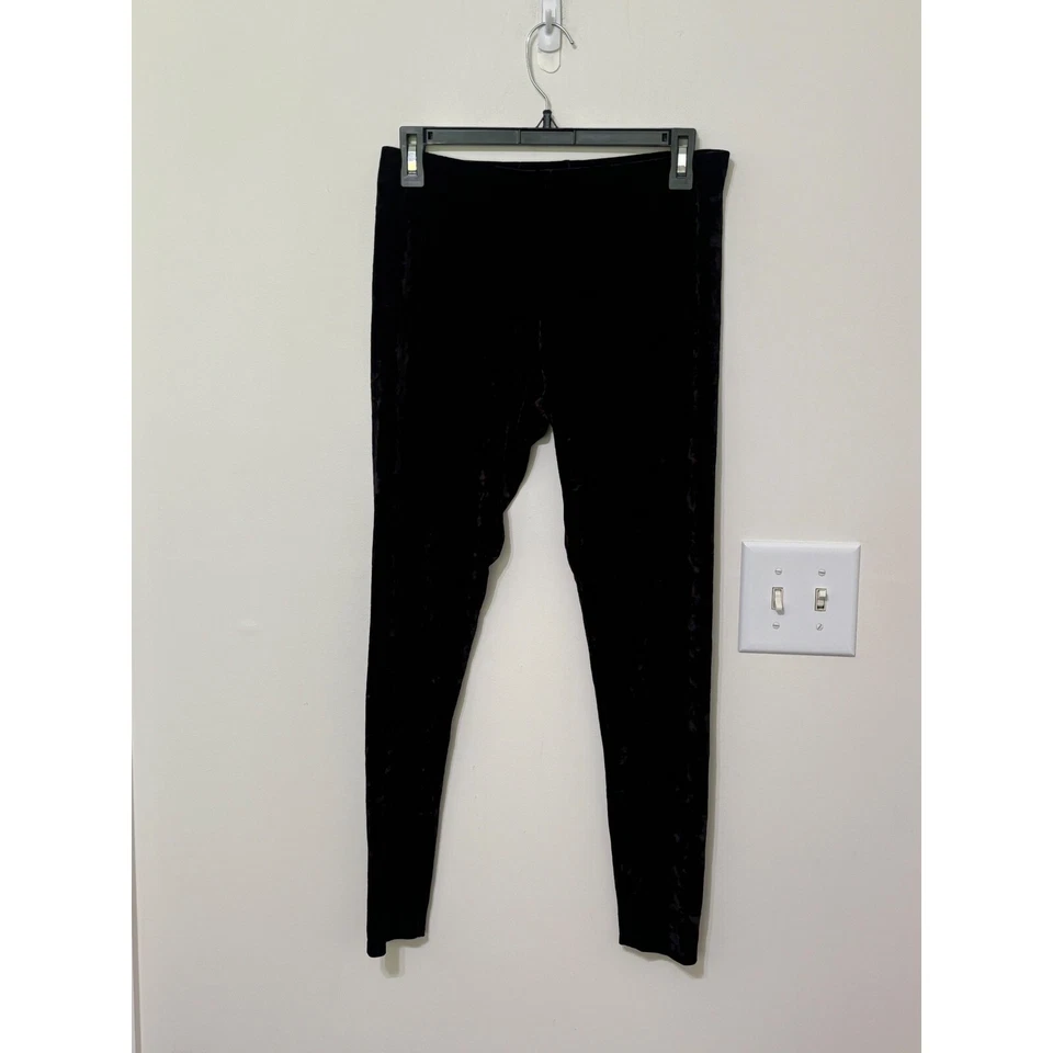 Leggings Nordstrom de veludo preto elástico macio calça casual tamanho M - Imagem 1 de 4