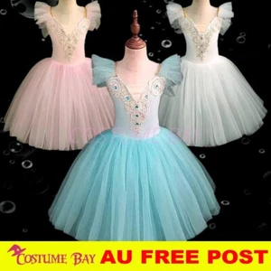 Girls Ballet Dance Tutu Dress Leotard Gymnastic Ballerina Swan Princess Costume - Picture 1 of 6