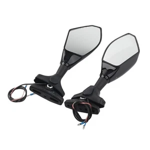 2x LED Blinklicht Rückspiegel Für Honda Kawasaki Yamaha YZF R6S Schwarz Motorrad - Afbeelding 1 van 9