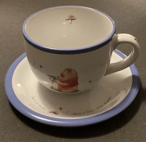 JUEGO DE TAZAS Y PLATOS SIMPLE POOH DISNEY TALLA GRANDE AZUL BLANCO WINNIE THE POOH - Imagen 1 de 7