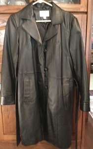 Worthington Lederjacke Mantel Knopfleiste Taschen gefüttert XL - Bild 1 von 7