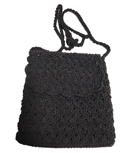 Vintage Lord & Taylor Little Black Purse Evening Crossbody 8X7 - Picture 1 of 5