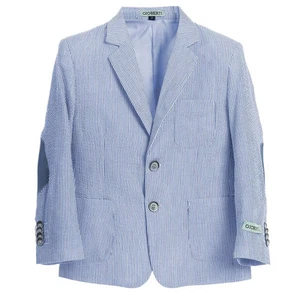 Gioberti Boy's Seersucker Blazer Jacket, Blue, Size 8 - Picture 1 of 3