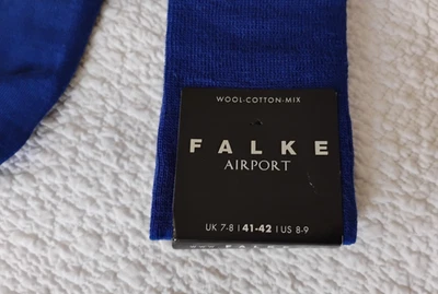 Новый с Ярлыками Falke аэропорта шерсти хлопок глубокий синий носки 41-42 - Изображение 1 из 3