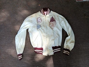 VINTAGE PALMYRA PA 1960'S SWIM TEAM JACKET LEBANON PA OLD SCHOOL COAT - Picture 1 of 9