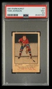 1951-52 Parkhurst Tom Johnson RC PSA 3.5 #7 - Bild 1 von 2