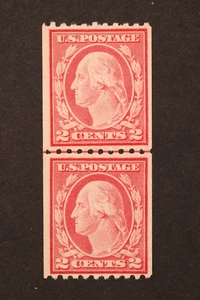 1932 US PORTO 2C SPULENLEITUNG PAAR GEORGE WASHINGTON SC#442 MH LP - Bild 1 von 2