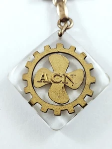 SCHLÜSSELANHÄNGER - Bourbon ACN - Zahnrad & Propeller - Schiff BOOTE Hafen 60er Jahre - - Bild 1 von 3