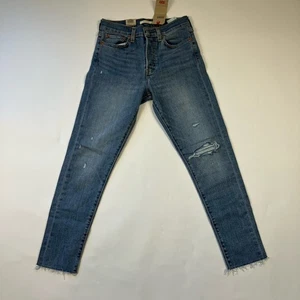 Levi’s Damen Wedgie Skinny Jeans Größe 28x27 Distressed helle Waschung roher Saum - Bild 1 von 4