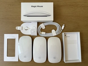 Apple Magic Mouse 2 Blanc avec boite + plomb de charge + 2 autres pièces détachées réparation - Photo 1/6