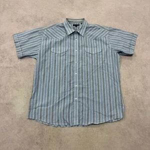 Panhandle Slim Western Shirt striped patterned short sleeve with chest Men s XL - Picture 1 of 6