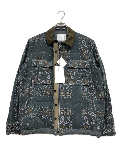 giacca blusa cotone sacai taglia M verde stampa bandana 23 03152M dal Giappone