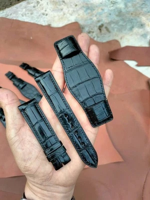 Pulseira de relógio de couro genuíno 14..16 17 18 19 20 21 22 23 24 26mm - Imagem 1 de 4