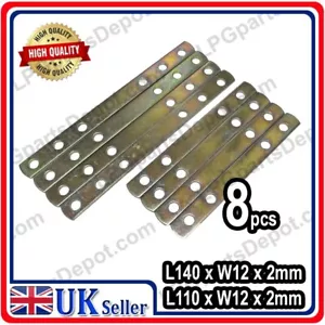 8x STRISCE METALLICHE COMBO con foro M6 110- 150mm x 12mm staffa di montaggio traforata - Foto 1 di 2
