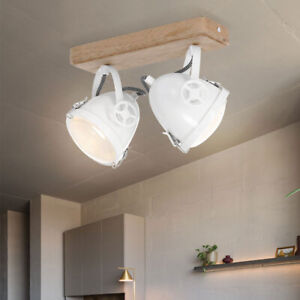 LED Holz Decken Lampe dimmbar Wohn Ess Zimmer Beleuchtung Holz Leuchte beweglich