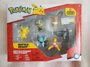 Pokémon BATTLE Ready 6 Figures Pikachu Axew Shinx Eevee Machop Shuckle - Picture 1 of 1