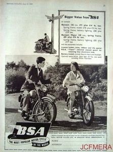 Motorradwerbung 1955 - B.S.A. '125cc Bantam' & '150cc Bantam Major' Print AD - Bild 1 von 1