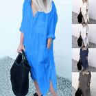 Casual Dress Maxi Dress Short Sleeve Slit Soft Comfortable V-neck Woman