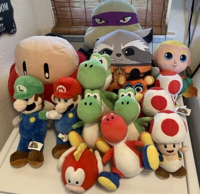 Nintendo Super Mario Luigi Plush Toy Toys Lot Ninja Turtles Aqua man 15 Total — 第 1/4 张图片