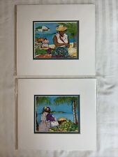Set Of 2, Pat Flavelle Print, West Indies, Caribbean Women, Tropical, Small #SH
