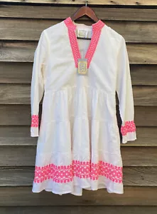 Sail To Sable Dress NWT $248 In Small White With Hot Pink Trim - Picture 1 of 12