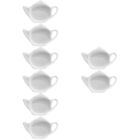  8 pcs Tea Bag Holder Teapot Shaped Tea Bag Coasters Ceramic Sauce Dipping Plate