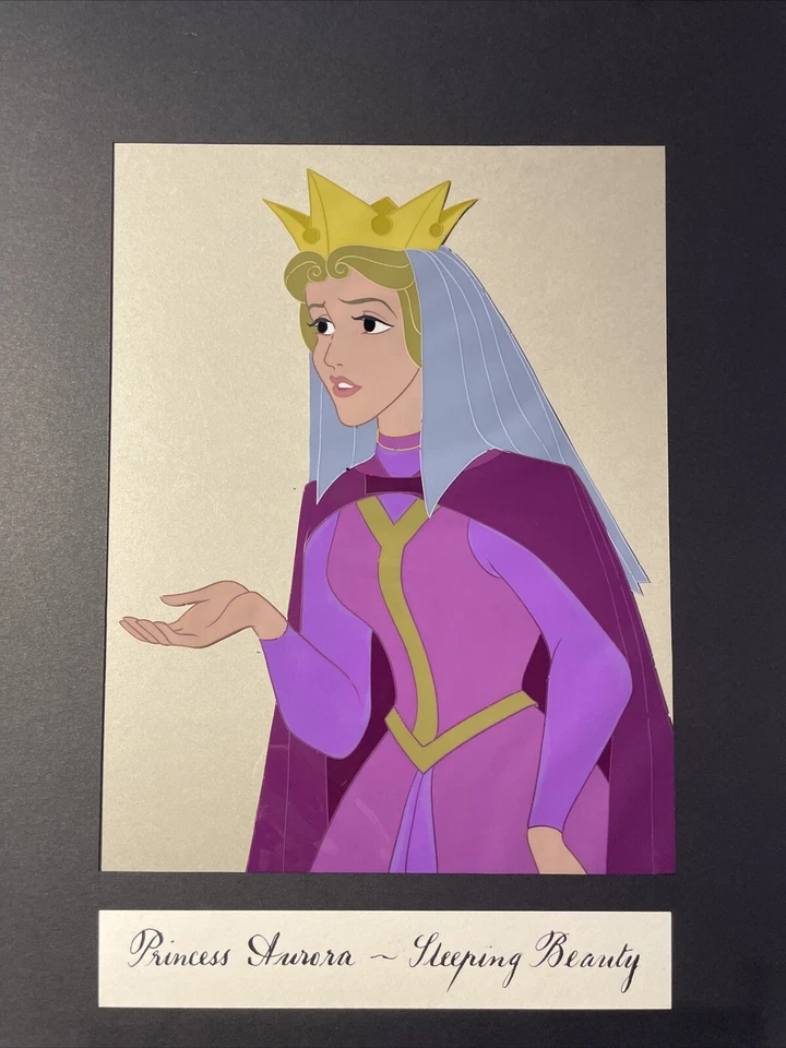 SLEEPING BEAUTY Animation Cels Walt Disney Production Art SCREEN USED AURORA - Image 1 of 4