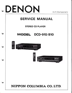 Manuale di servizio originale Denon DCD-910 / DCD-810 - Foto 1 di 1