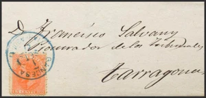 Cataluña. Historia Postal. SOBRE  210. 1887. 15 cts naranja. GANDESA a TARRAGON - Imagen 1 de 1