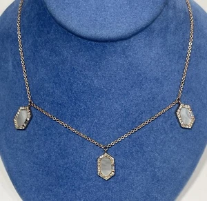 14k Rose Gold Diamond Pendant Agate Pendant Drop Necklace  - Picture 1 of 11