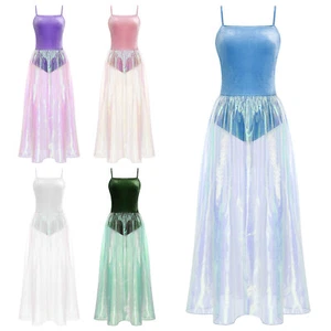 Mujeres Vestido Salsa Leotardo Práctica Ropa de Baile Rendimiento Falda Competición Club - Imagen 1 de 58