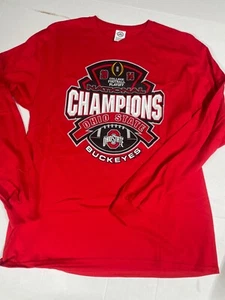 Ohio State Buckeyes Championship Red Mens Tee Shirt Size L DeltaPro Weight 2014 - Picture 1 of 14