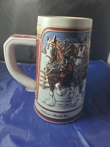Taza de piedra Budweiser Clydesdale Ceramarte vacaciones de Navidad 1989 - Imagen 1 de 7