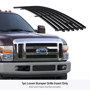 Fits 08-10 Ford F-250/F-350 SD Black Lower Bumper Billet Grille Insert - Picture 1 of 7