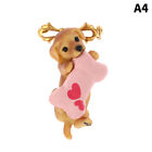 1Pc 3D Cute Cat/Dog Brooch Holding Branches Cat And Dog Biting Things Pin