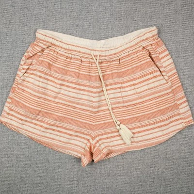 Pantalones Cortos Abercrombie & Fitch Mujer M Rayas Algodón Cordón Bolsillos Boho Foto 1 de 4