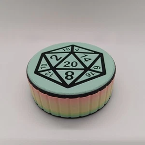 3D Printed Tabletop RPG D&D D20 Die / Dice Storage Box for 10 Dice - Rainbow - Picture 1 of 3