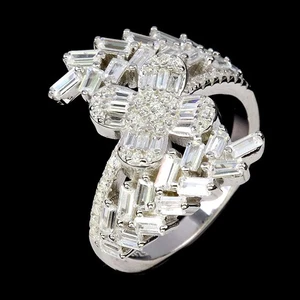 925 Sterling Silver Ring Baguette Simulated Cz Gemstone Jewelry Size 7 - Picture 1 of 14